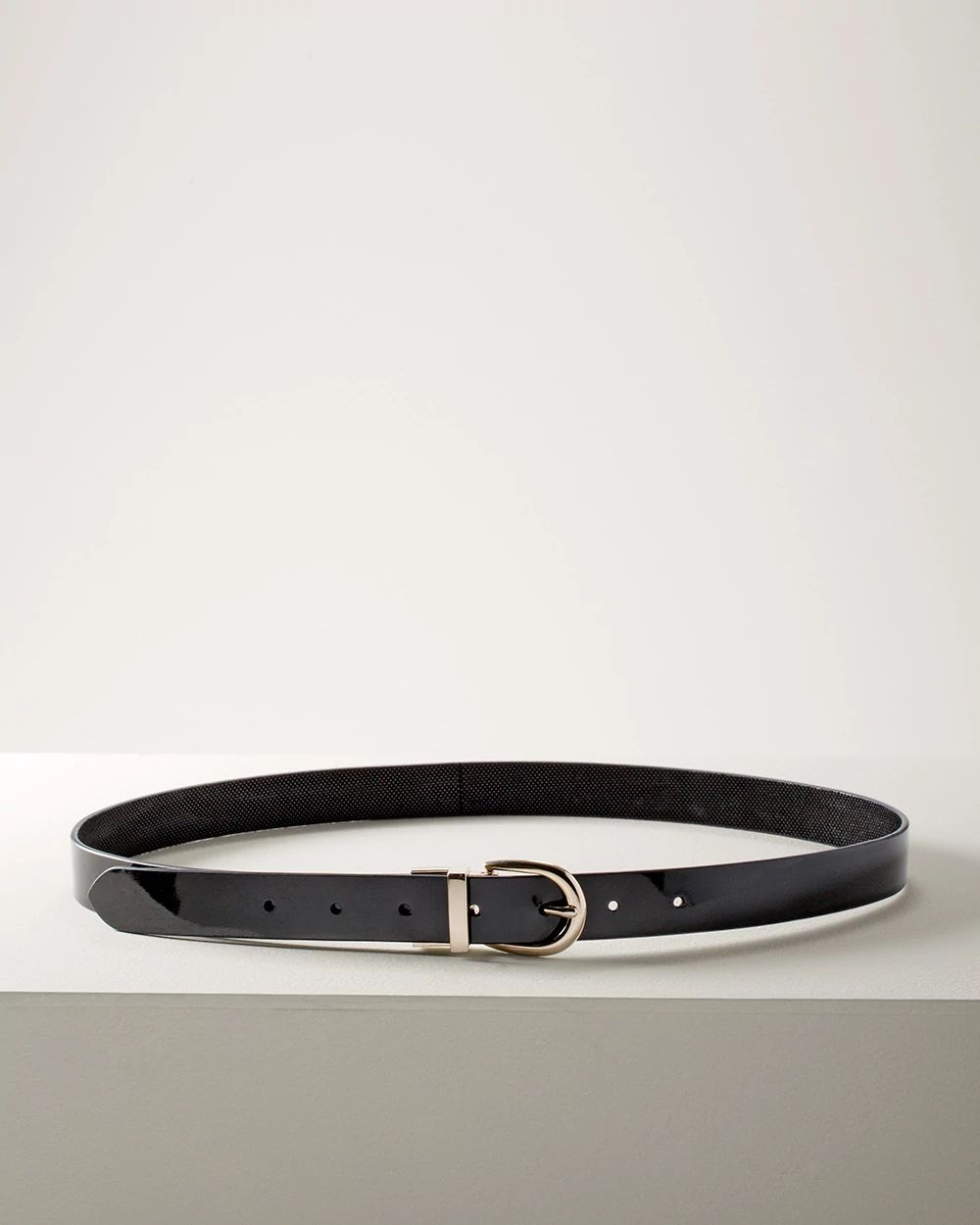 Reversible Black Patent Leather Belt click to view larger image.