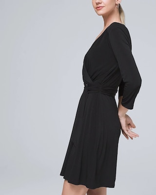 Petite Matte Jersey Belted Surplice Dress click to view larger image.