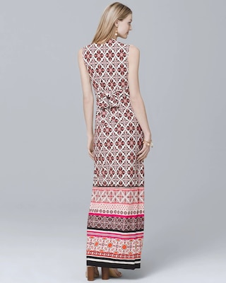 Twist-Detail Printed Knit Maxi Dress click to view larger image.
