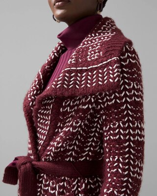Braided Plaid Sweater Coat