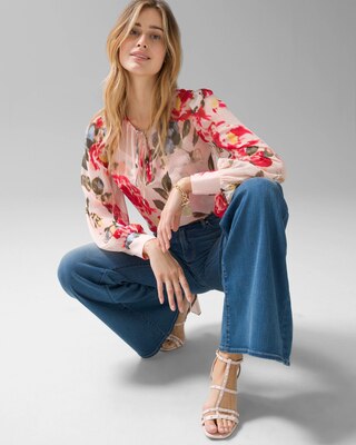 Chiffon Tie-Neck Blouse