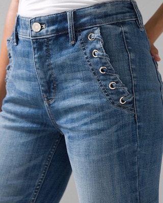 High-Rise Everyday Soft Denim™ Grommet Pocket Slim Jeans click to view larger image.