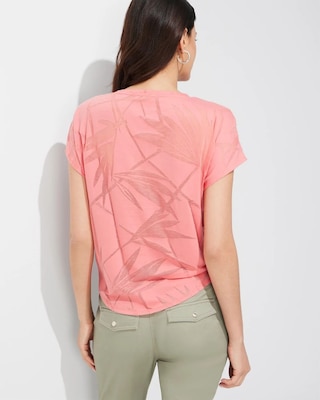 Outlet WHBM Short Sleeve Burnout V-Neck Tee click to view larger image.