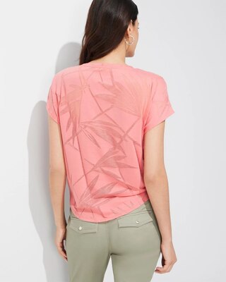 Outlet WHBM Short Sleeve Burnout V-Neck Tee