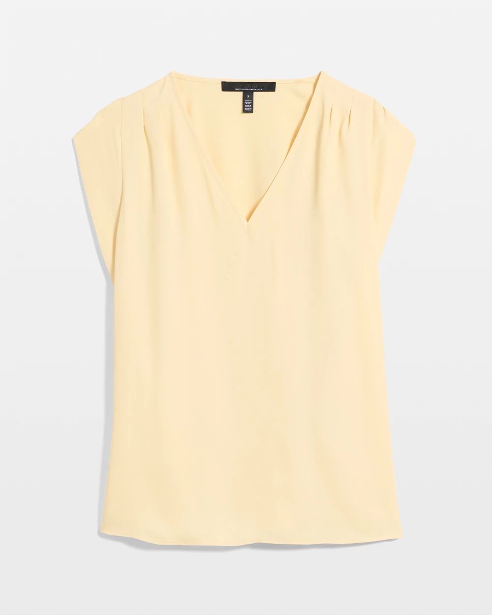 Petite Ruched Shoulder Crepe Shell