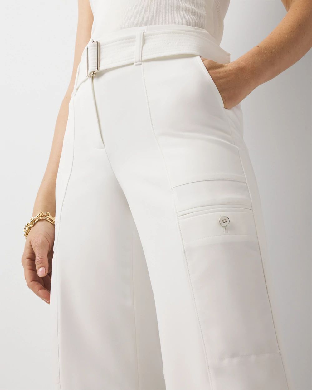 Belted Utility Wide Leg Pant click to view larger image.