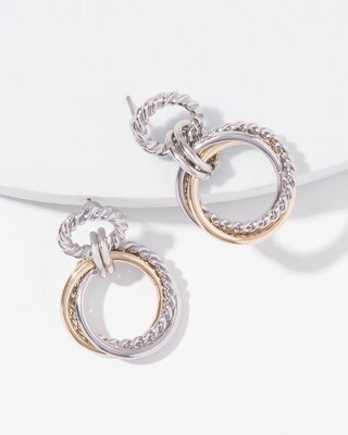 Rope Link Hoop Drop Earrings