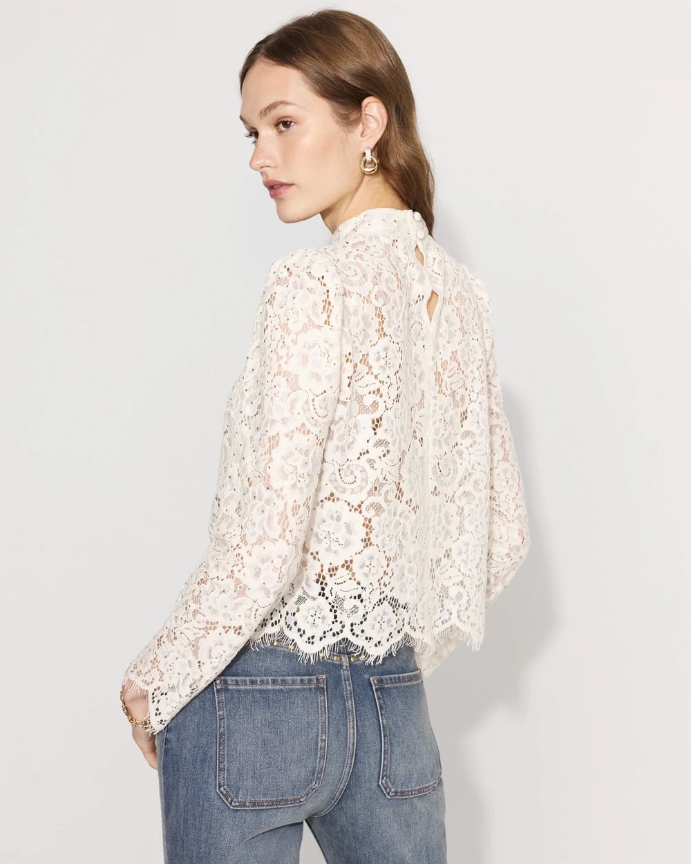 Petite Embellished Lace Top