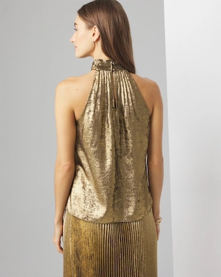Halter Pleated Shell Top click to view larger image.