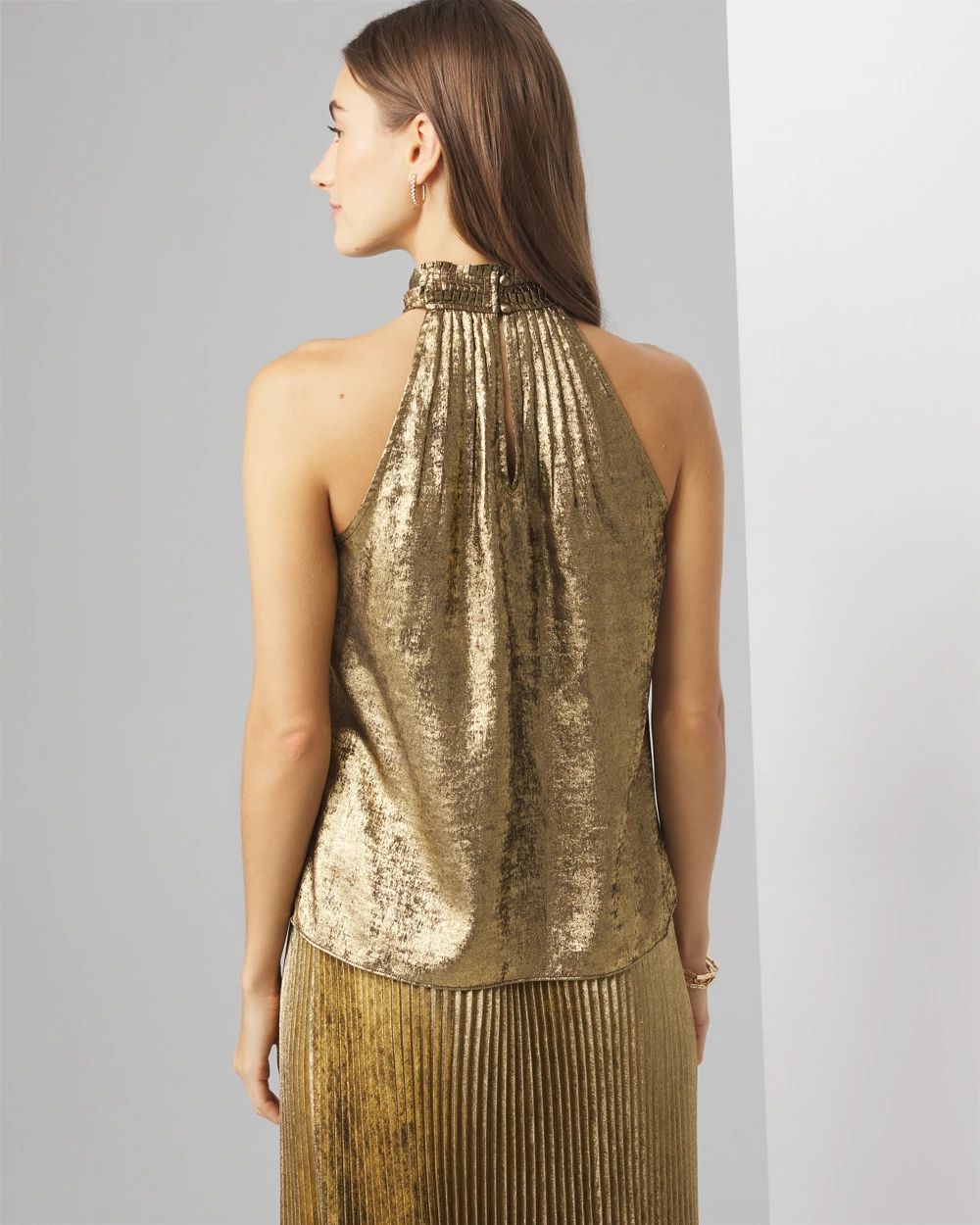 Halter Pleated Shell Top click to view larger image.