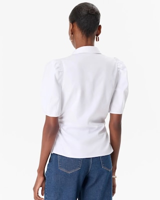 Puff Sleeve Twill Shirt click to view larger image.