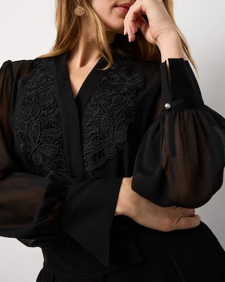 Lace Detail Wide Leg Jumpsuit click to view larger image.