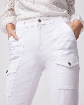 High-Rise Cargo Skinny Flare Jeans click to view larger image.
