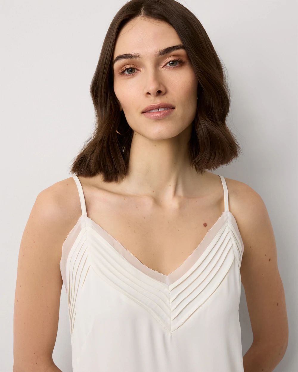 Petite Pintuck Crepe Tank