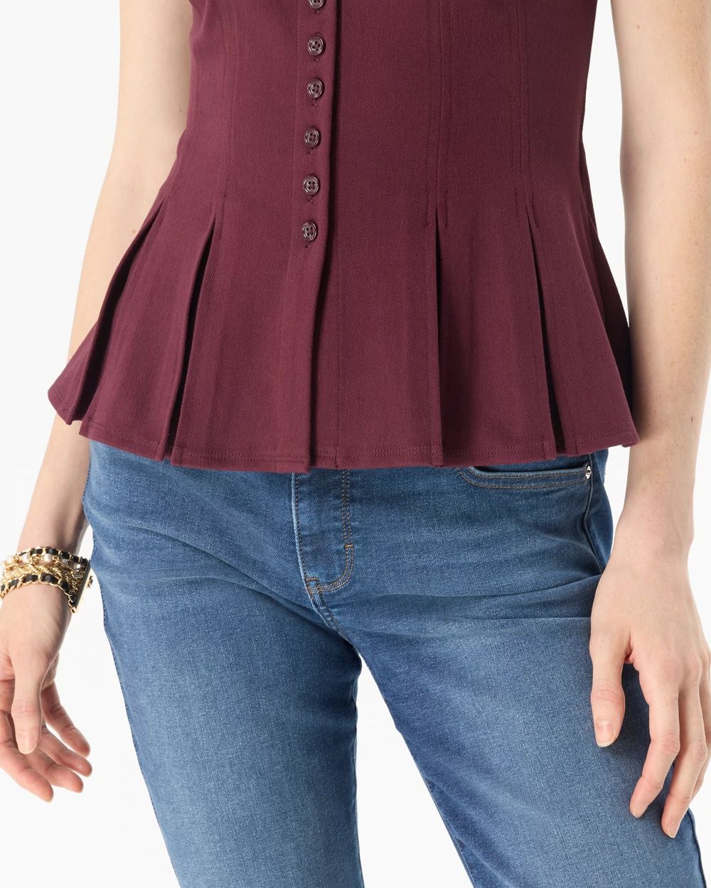 Peplum Button Front Top click to view larger image.