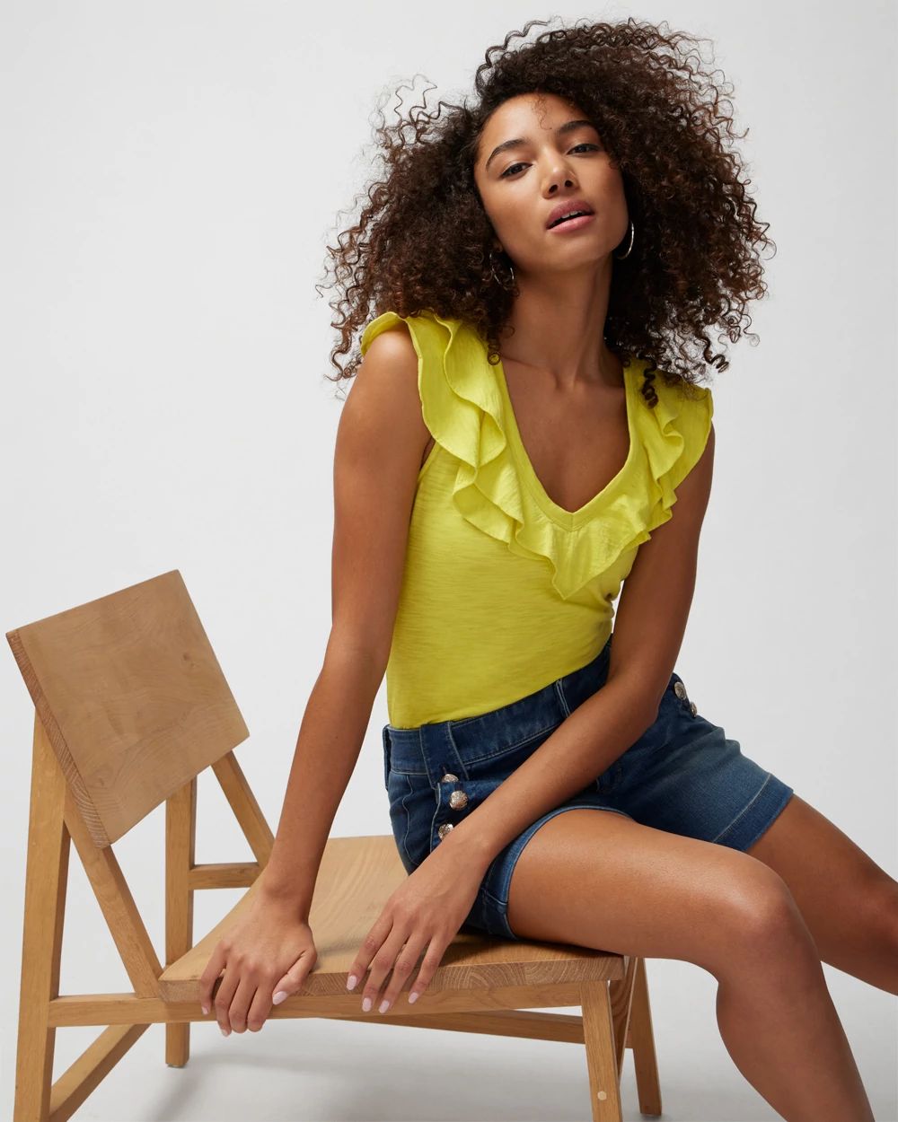 Ruffle Neck Tee