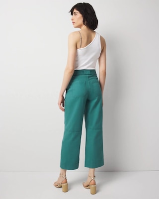 Extra High-Rise Pret Belted Wide Leg Cropped Pant click to view larger image.