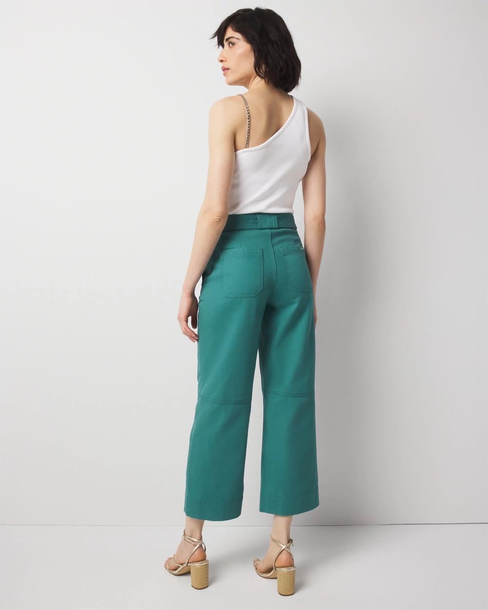 Extra High-Rise Pret Belted Wide Leg Cropped Pant