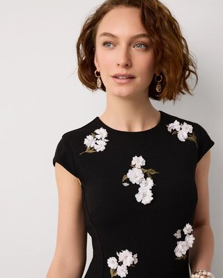 Petite Floral Applique Mini Dress click to view larger image.