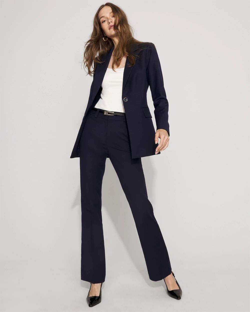 Belted One-Button Blazer in Comfort Stretch