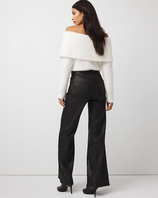 Coated Denim High Rise Wide Leg Jean click to view larger image.