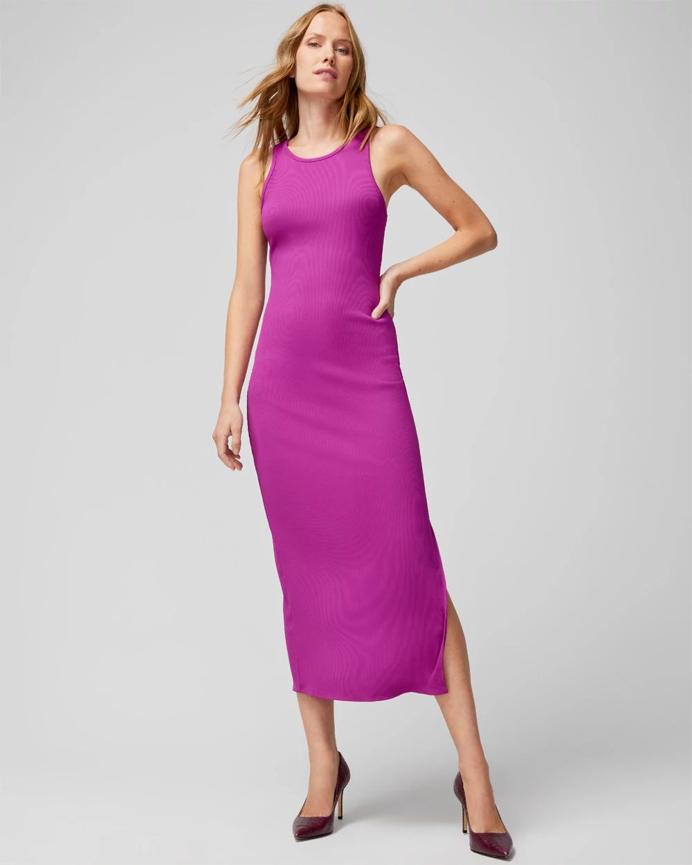 WHBM® FORME Rib Sleeveless Midi Dress