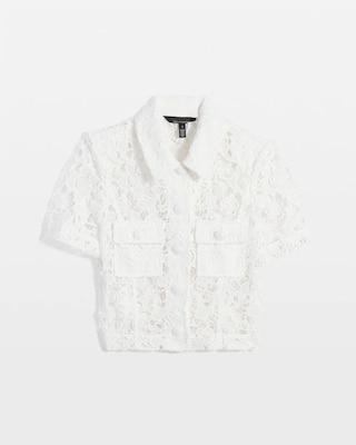 Petite Short-Sleeve Lace Jacket click to view larger image.