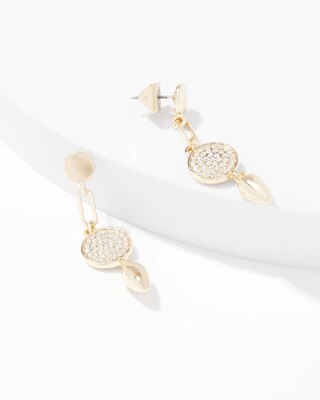 Gold Crystal Linear Drop Earrings