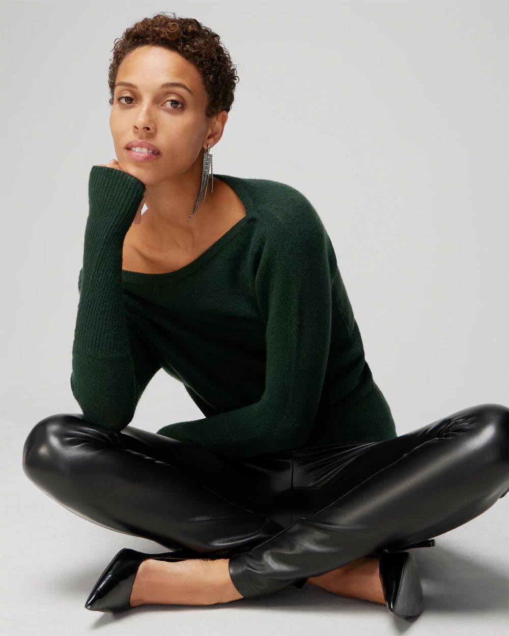Asymmetrical Shoulder Pullover Sweater