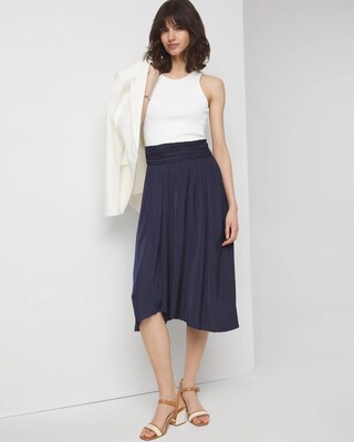 Smocked Midi Skirt