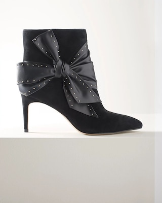 Bow Stud Suede Booties