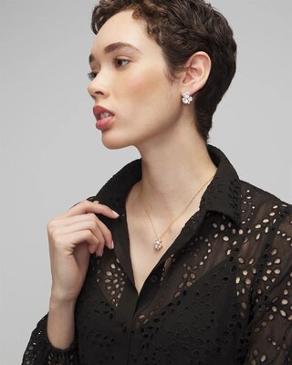 Gold And Crystal Cluster Stud Earrings