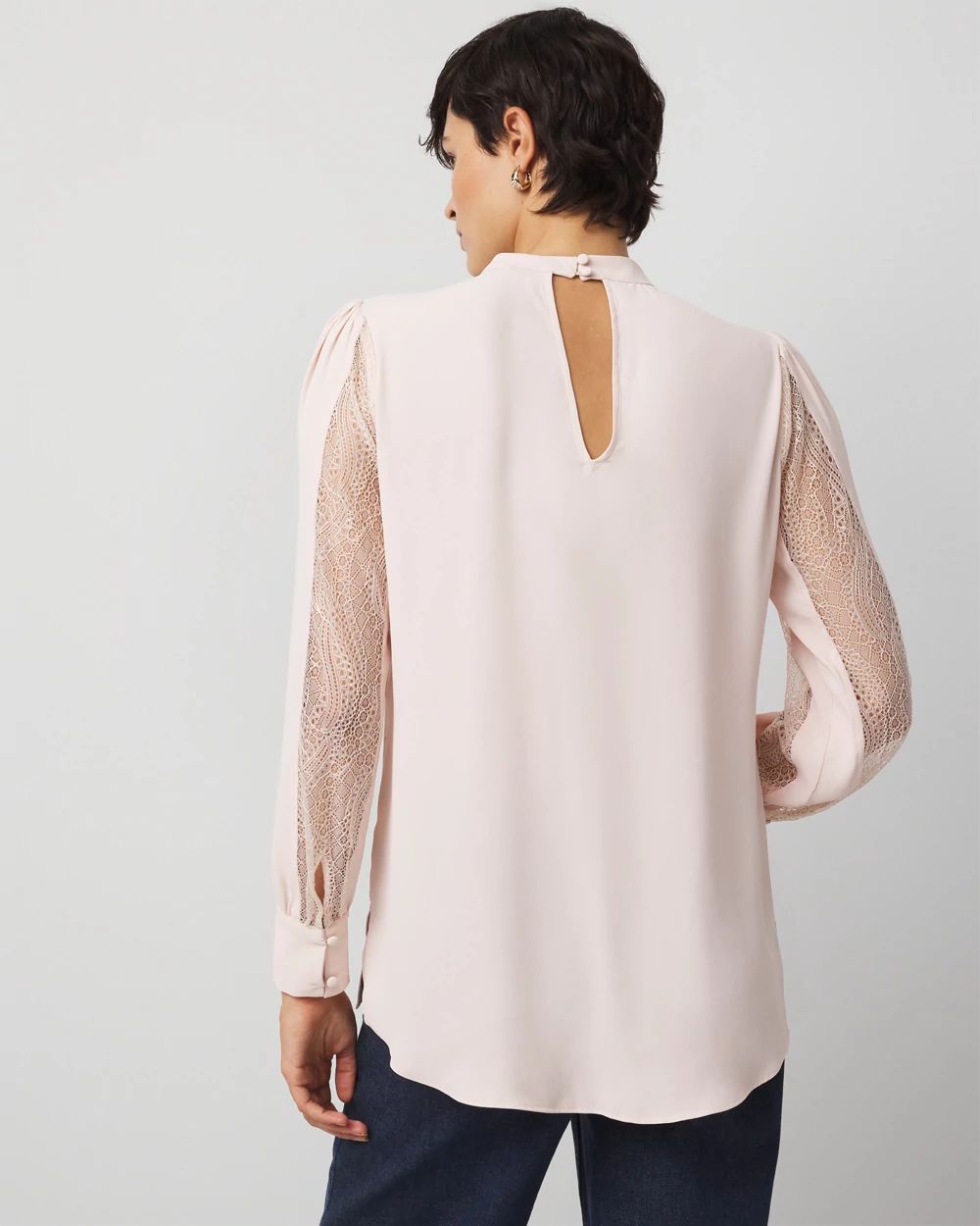 Lace + Crepe Blouse click to view larger image.