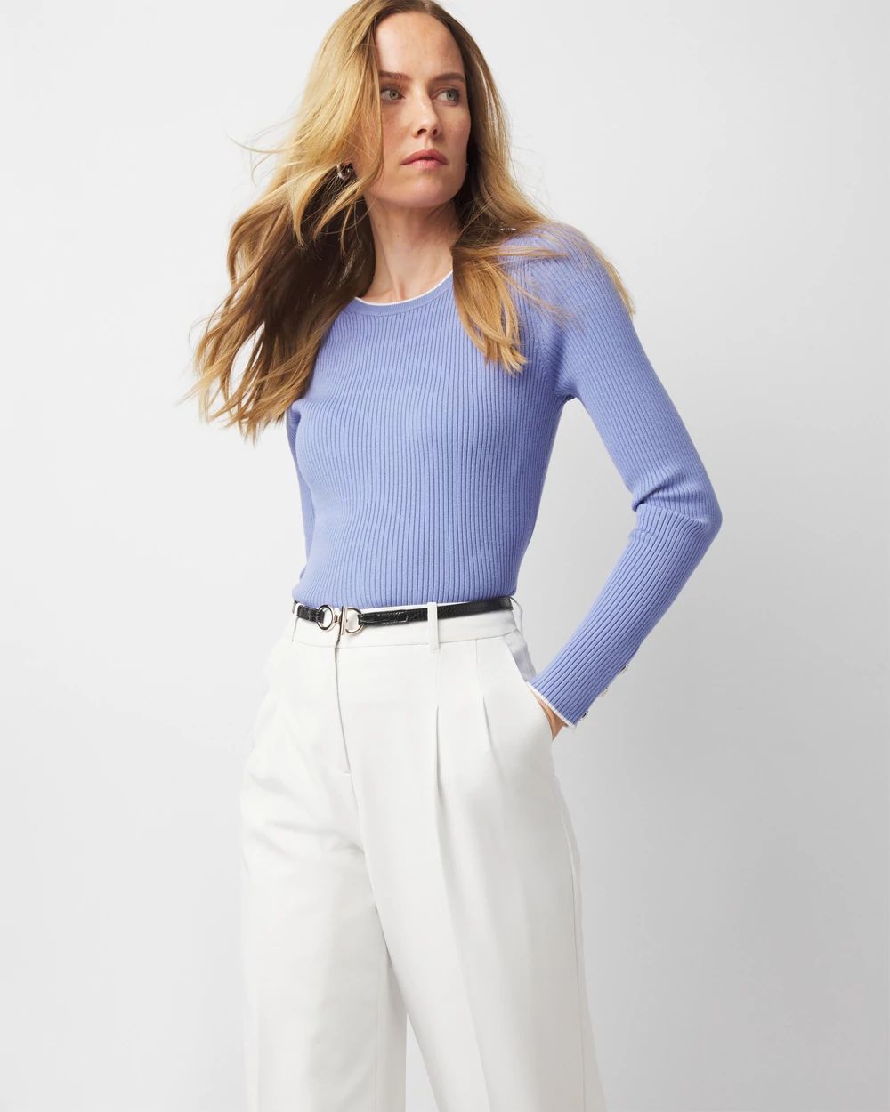 Ribbed Crewneck Pullover