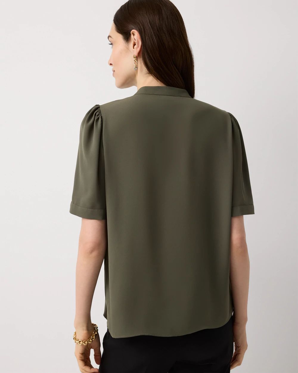 Pleated Crepe Shirt