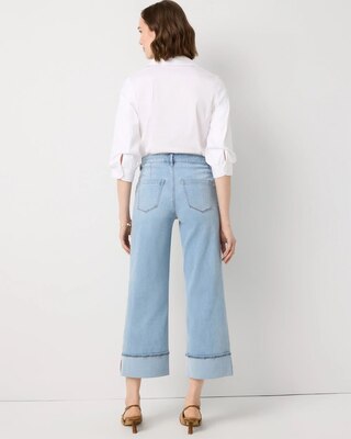 Cuffed High-Rise Wide Leg Crop Jean click to view larger image.