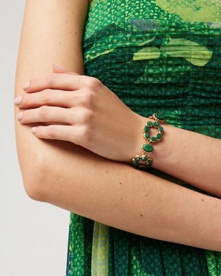 Green Crystal Chain Bracelet