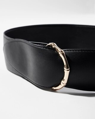Wide Bamboo Buckle Belt