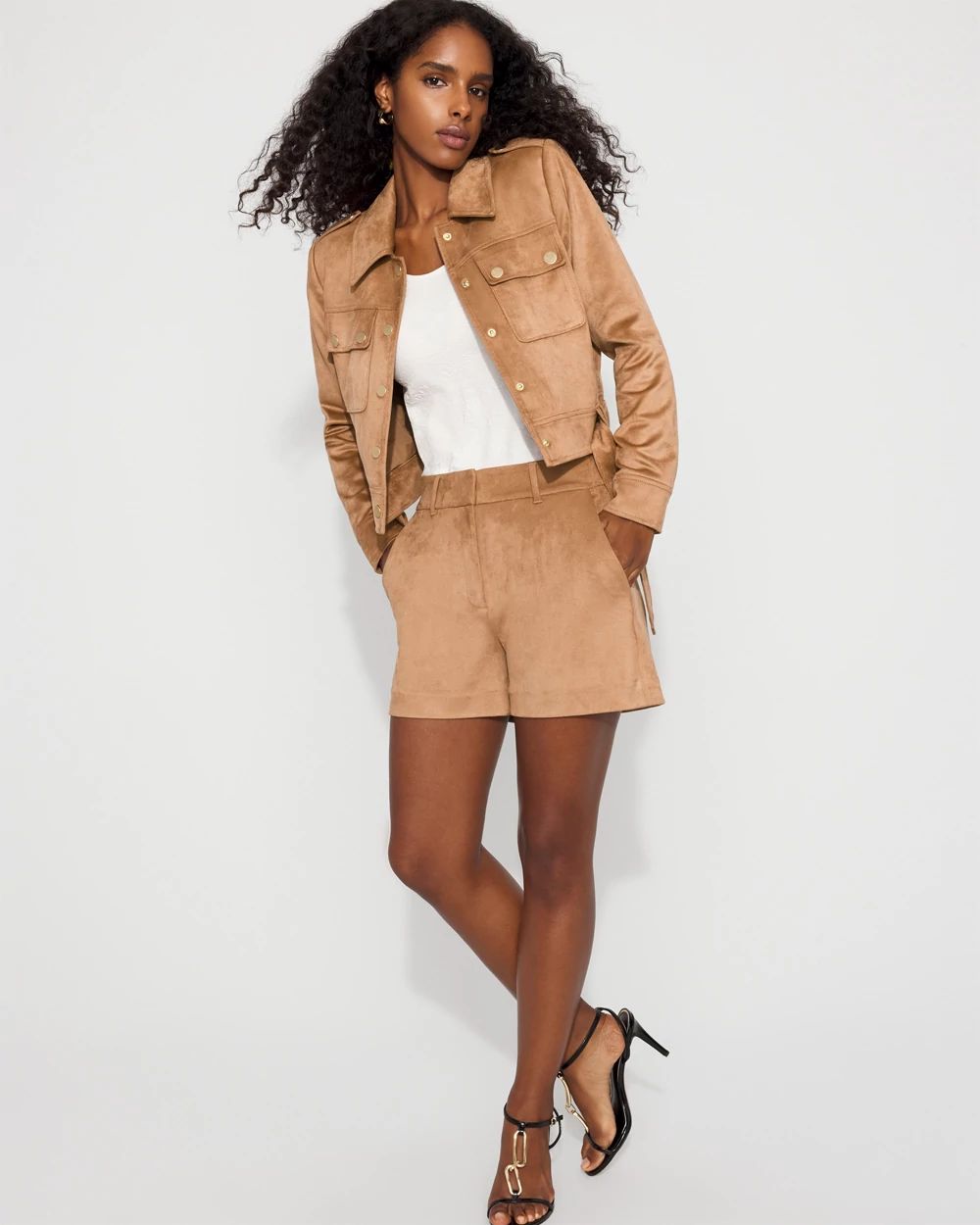 Faux Suede Moto Jacket
