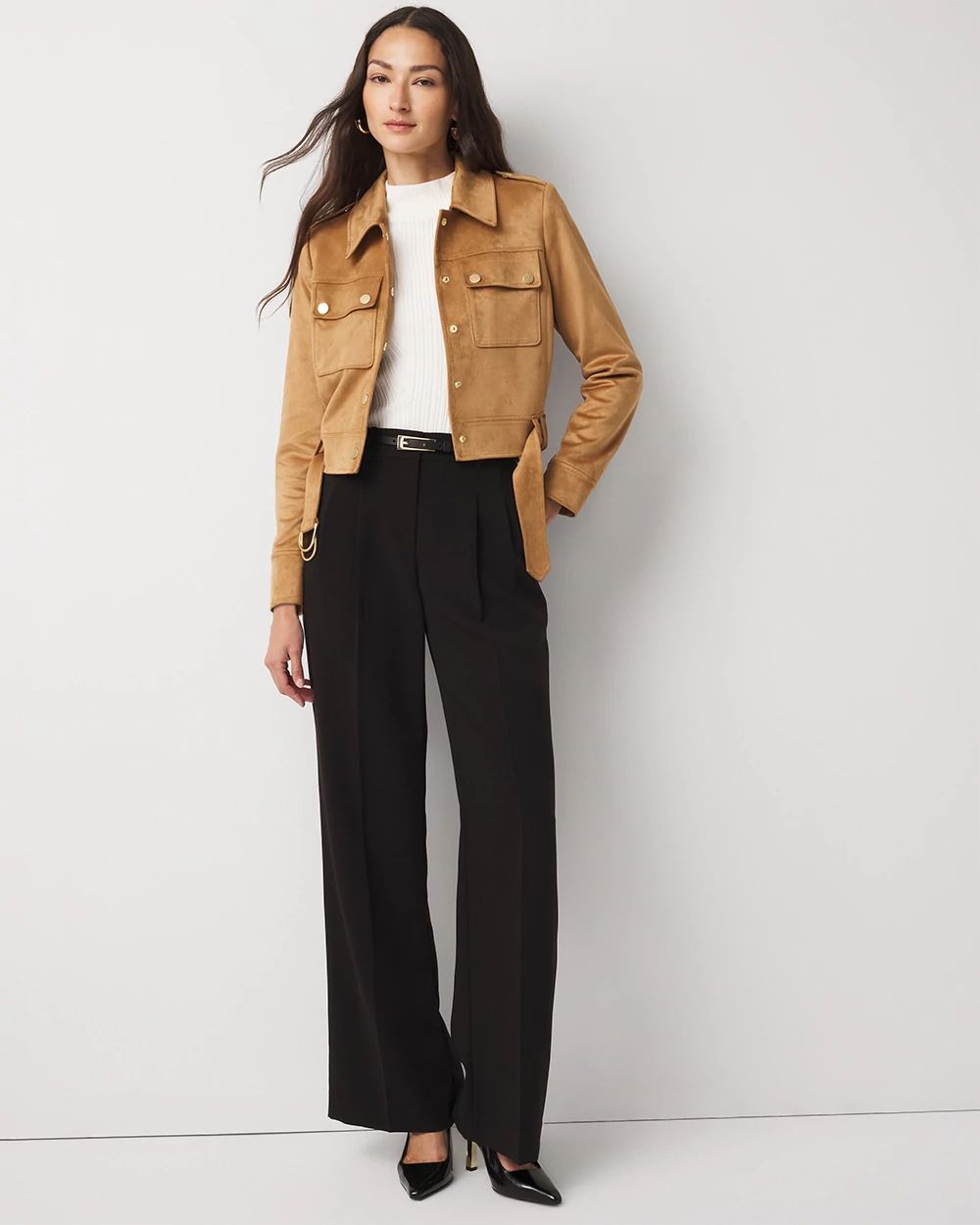 Faux Suede Moto Jacket