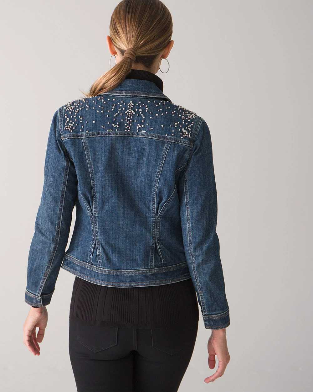 Women's embellished jean jackets sales