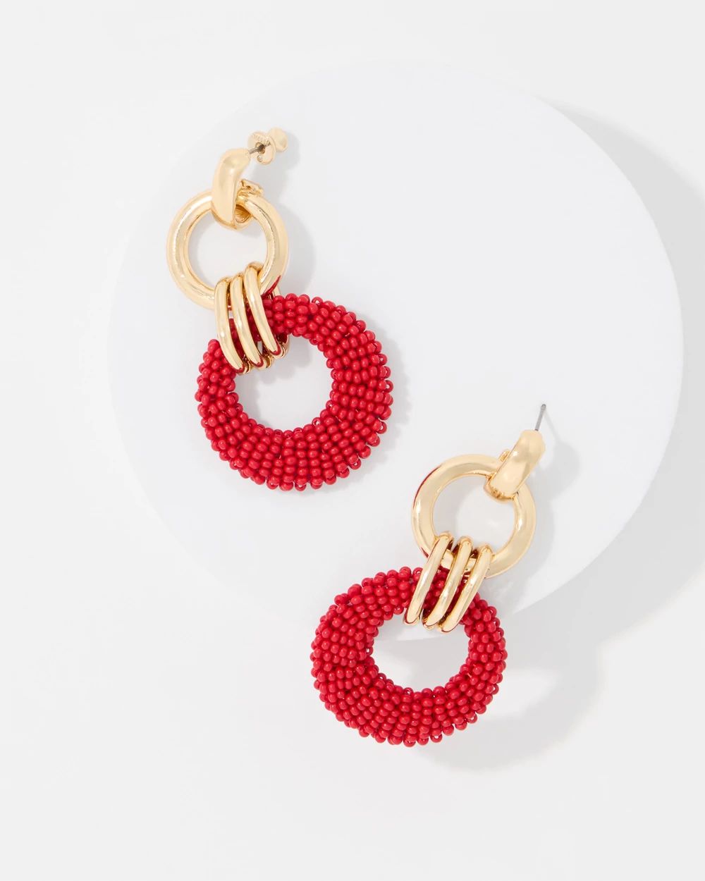 Seed Bead Drop Earrings