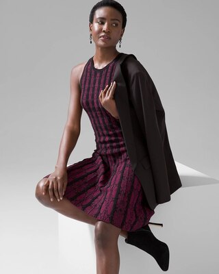 Sleeveless Python-Print Sweater Dress