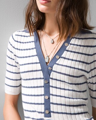 Cashmere-Blend Button Polo Sweater