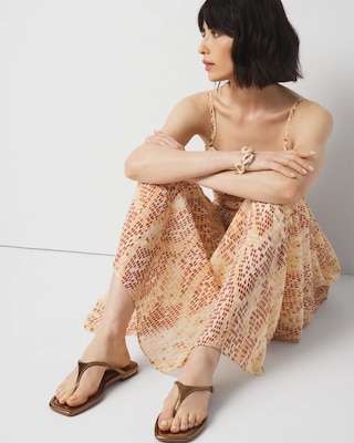 Copper Metallic Heel Sandal