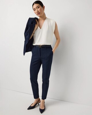 Denim-Look Elle Slim Ankle Pant click to view larger image.