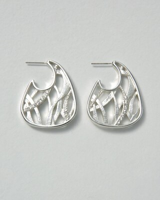Silver Oval Hoop Earrings