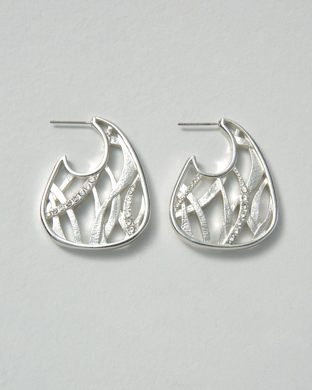 Silver Oval Hoop Earrings