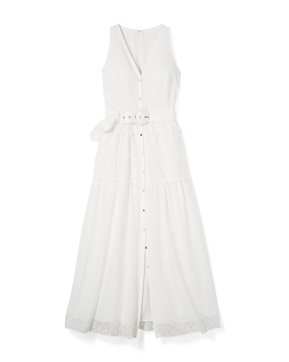 White Eyelet Midi Shirtdress