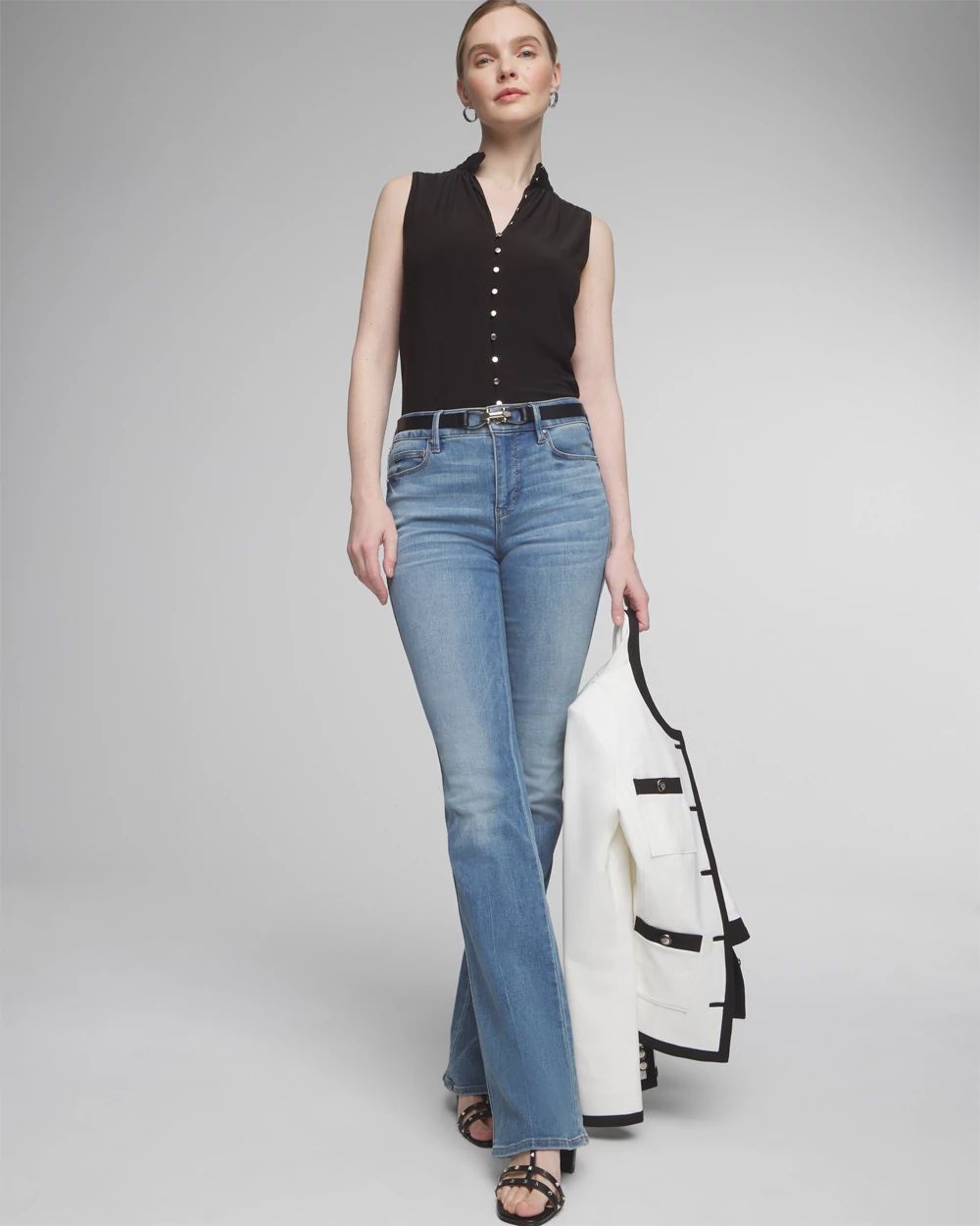 Matte Jersey Button Front Shell Top click to view larger image.